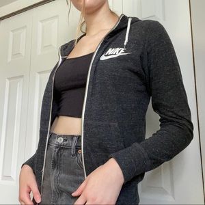 Gray Nike Zip-Up Hoodie